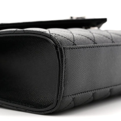 Saint Laurent Grain De Poudre Textured Mixed Matelasse Triquilt Medium Monogram Satchel Black 9 of 11