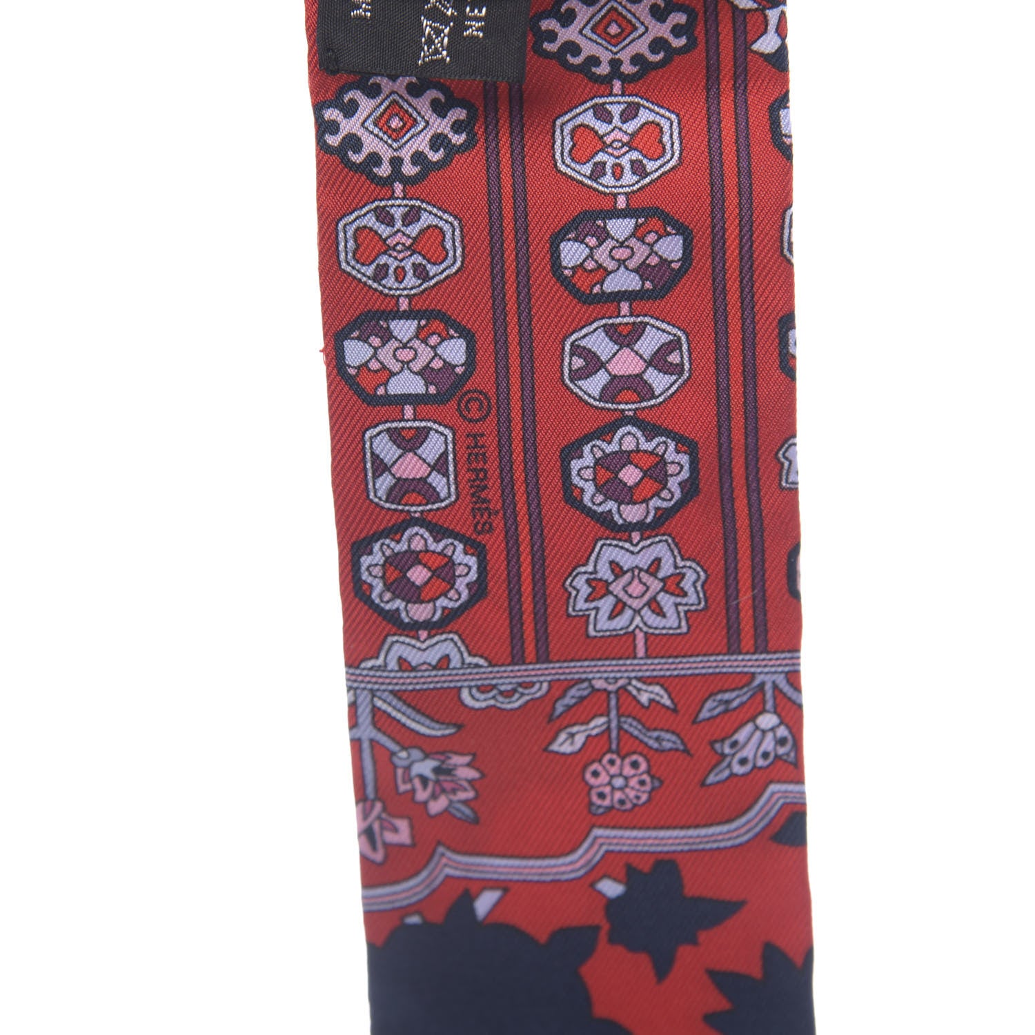 Hermes Silk Tapis Persans Twilly Marine Rouge Mauve 3 of 4