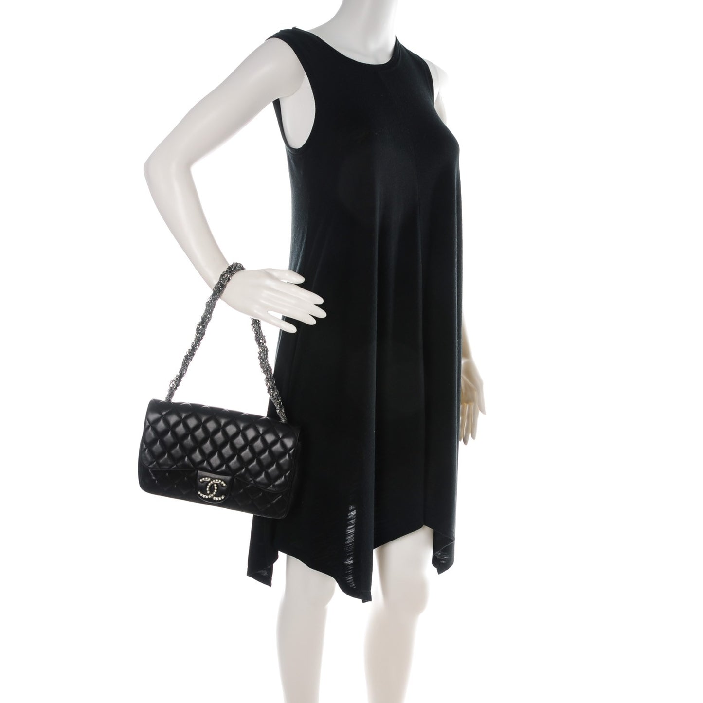 Lambskin Quilted Medium Westminster Pearl Flap Black