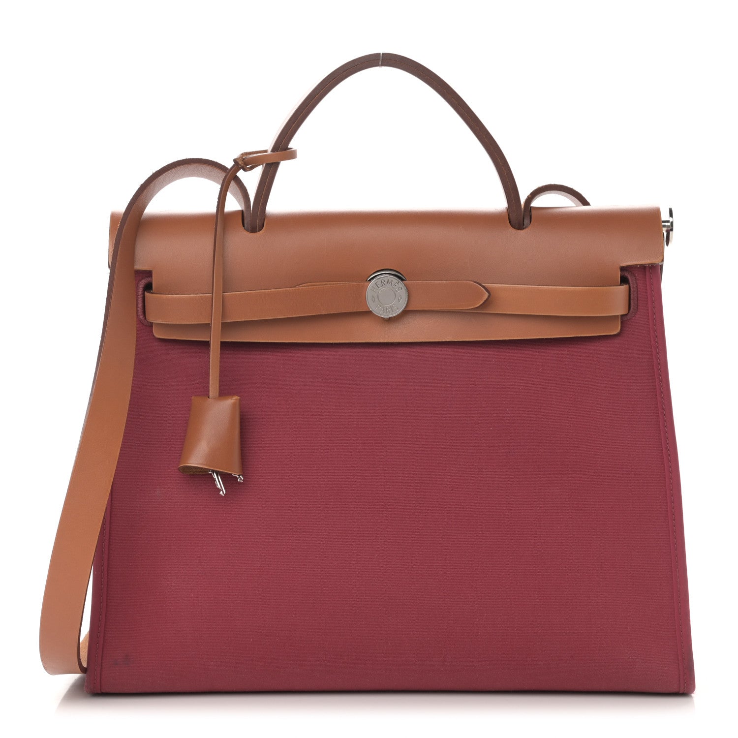 Hermes Vache Hunter Toile Herbag Zip 31 PM Rubis 2 of 18