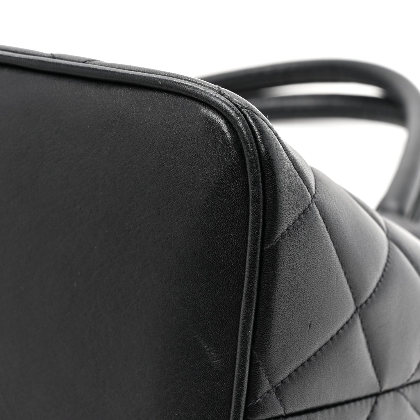 Lambskin Quilted Medallion Tote Black