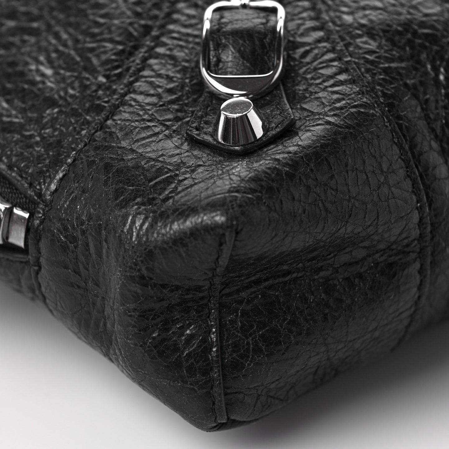 Agneau Classic SIlver Hardware XS Reporter Crossbody Black