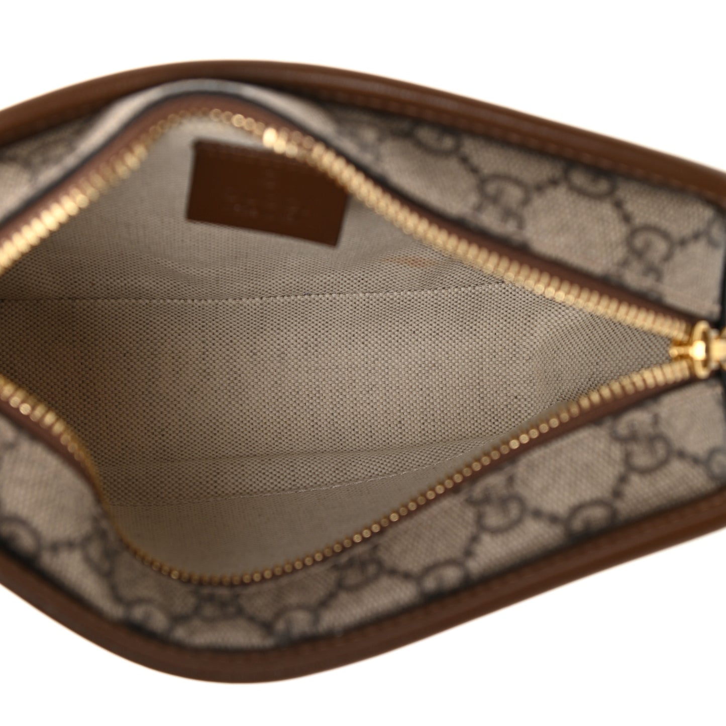 GG Supreme Monogram Azalea Calfskin Fake/Not Retro Interlocking G Cosmetic Case Beige Ebony Brown Sugar