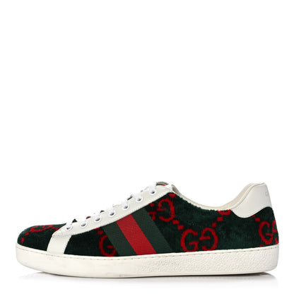 Gucci Covered Wool Big GG Monogram Mens Sneakers 9 Green Red 1 of 8