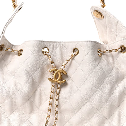 Chanel Caviar Quilted Medium Chanel 25 Handbag White 9 of 11