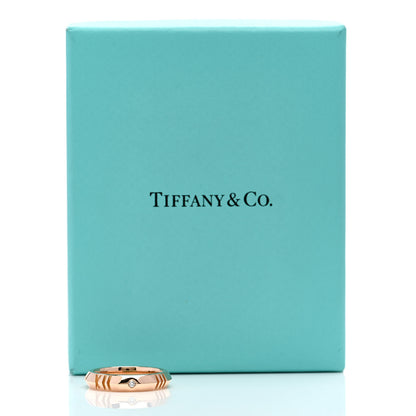 Tiffany 18K Rose Gold Diamond Narrow Atlas X Closed Ring 57 8 6 of 6