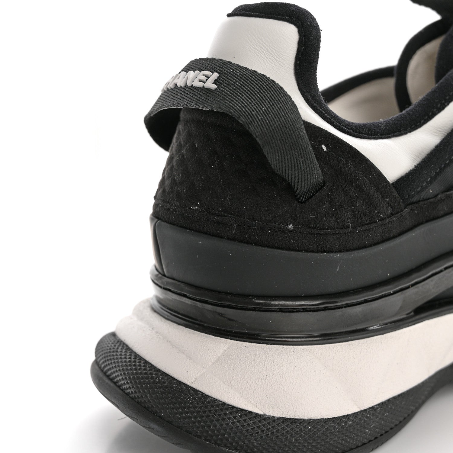 Chanel Mixed Fibers Suede Calfskin CC Sneakers 40 White Black 11 of 13