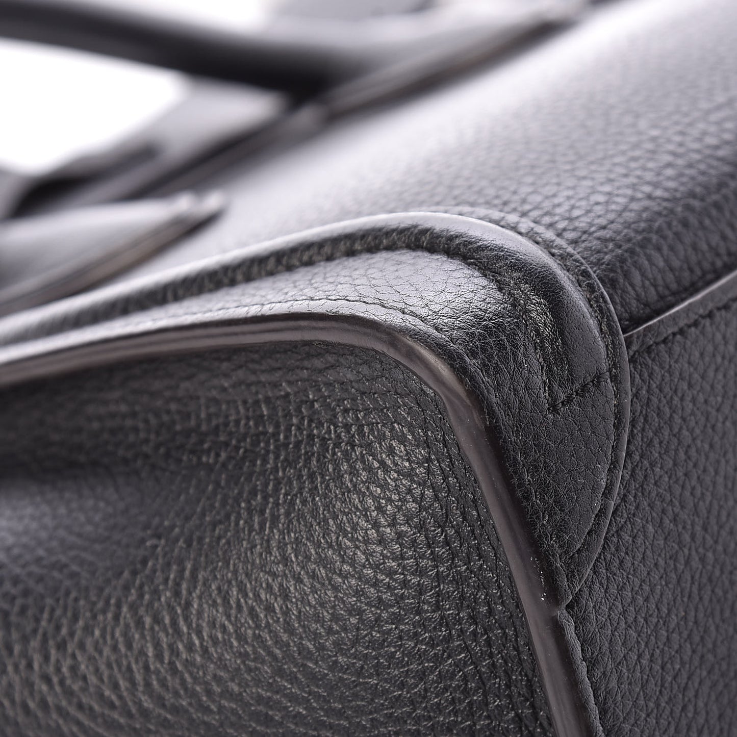 Drummed Calfskin Nano Luggage Black