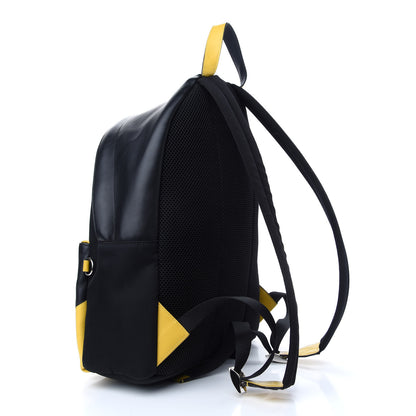 Fendi Nylon Vitello Grace Cruise Corner Bugs Pouch Pocket Backpack Black Sunflower 3 of 10