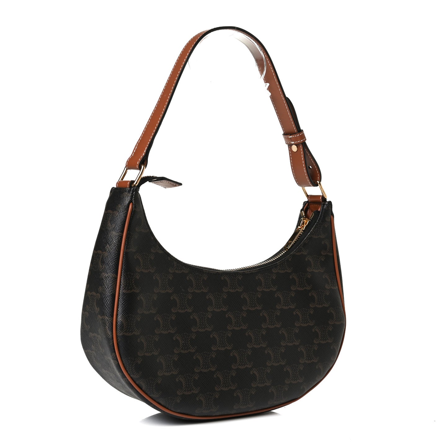 Triomphe Canvas Calfskin Ava Shoulder Bag Tan