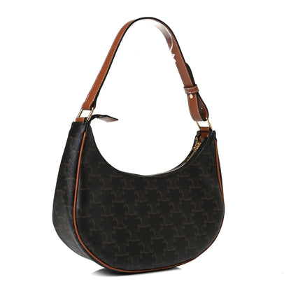 Celine Triomphe Canvas Calfskin Ava Shoulder Bag Tan 3 of 12