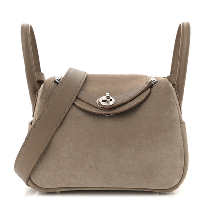 Hermes Veau Grizzly Swift Mini Lindy 20 Gris Caillou Etoupe 1 of 12