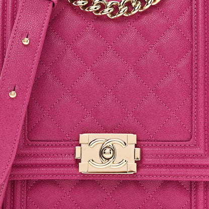 Chanel Caviar Quilted North South Boy Flap Fuchsia 8 of 8