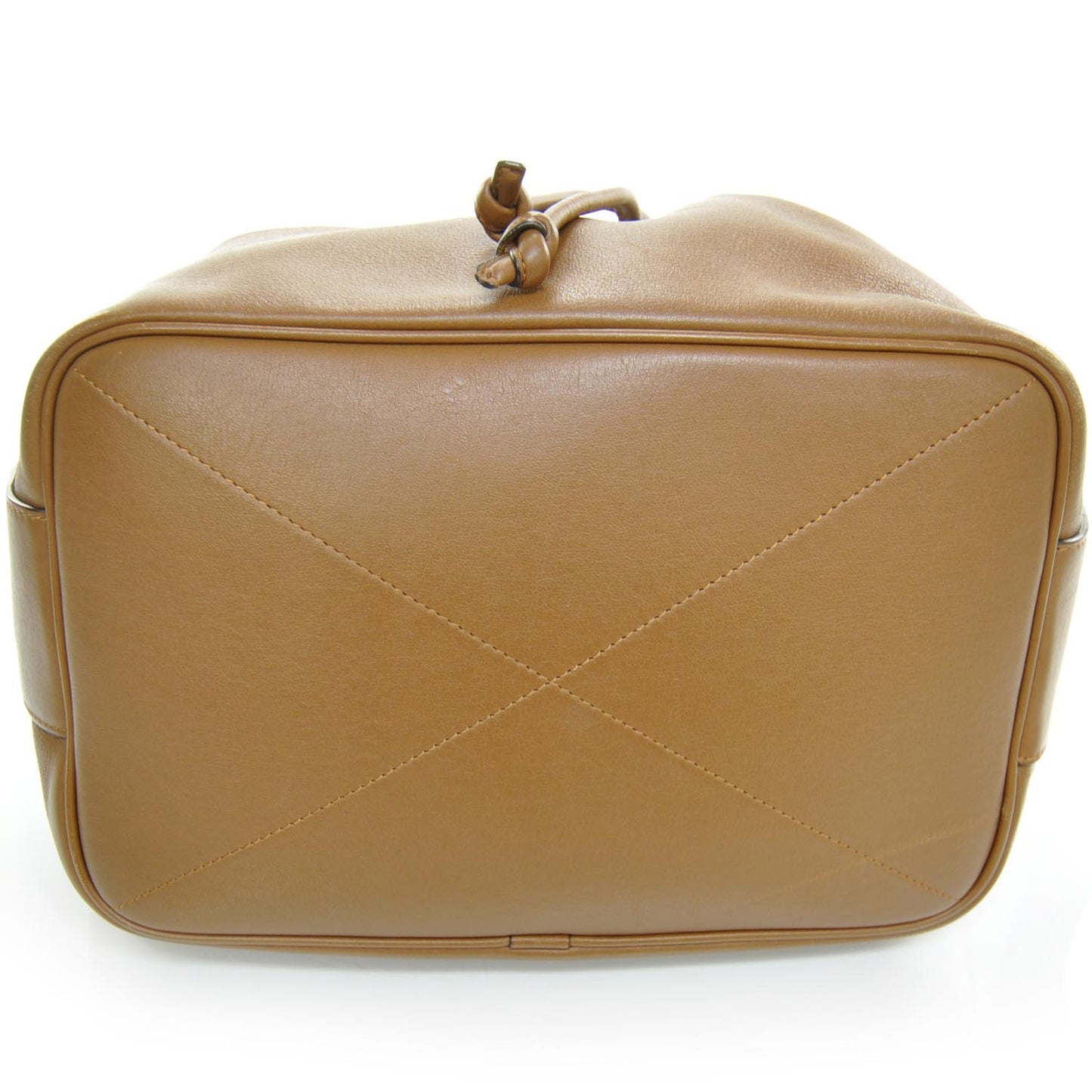 Leather Aurore Bucket Bag Beige