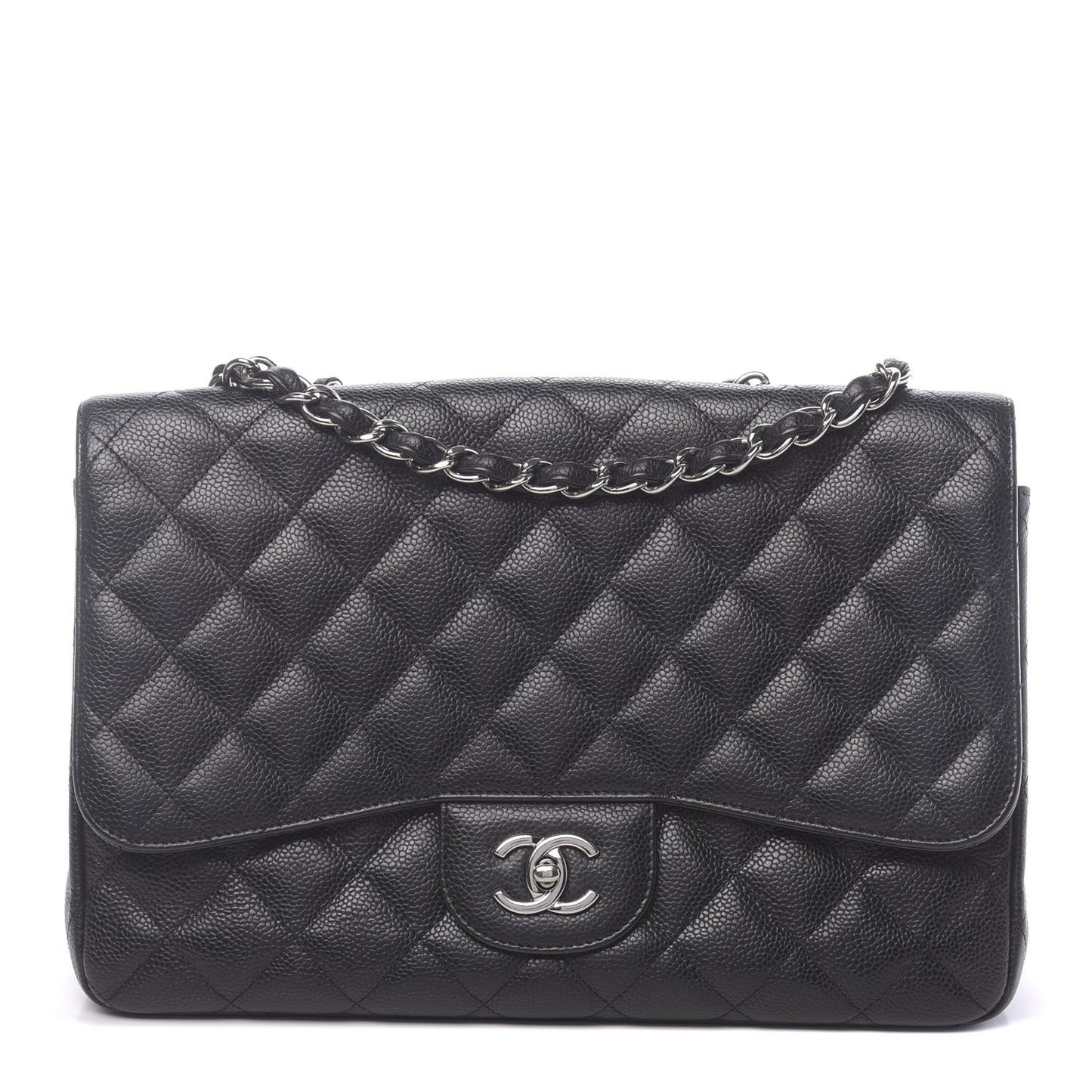 Caviar Quilted Jumbo Single Flap Black