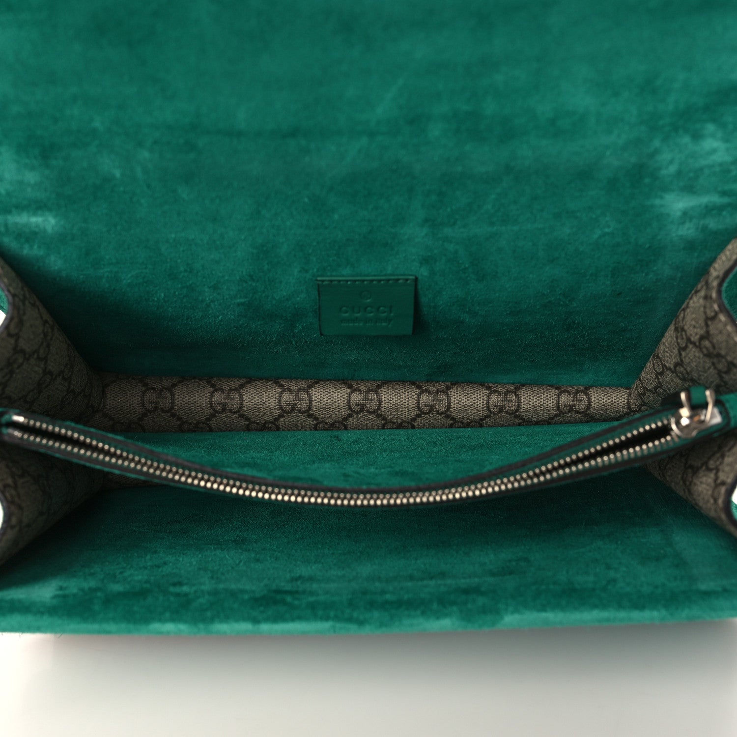 Gucci GG Supreme Monogram Willow Hill Embroidered Small Dionysus Shoulder Bag Emerald 5 of 9