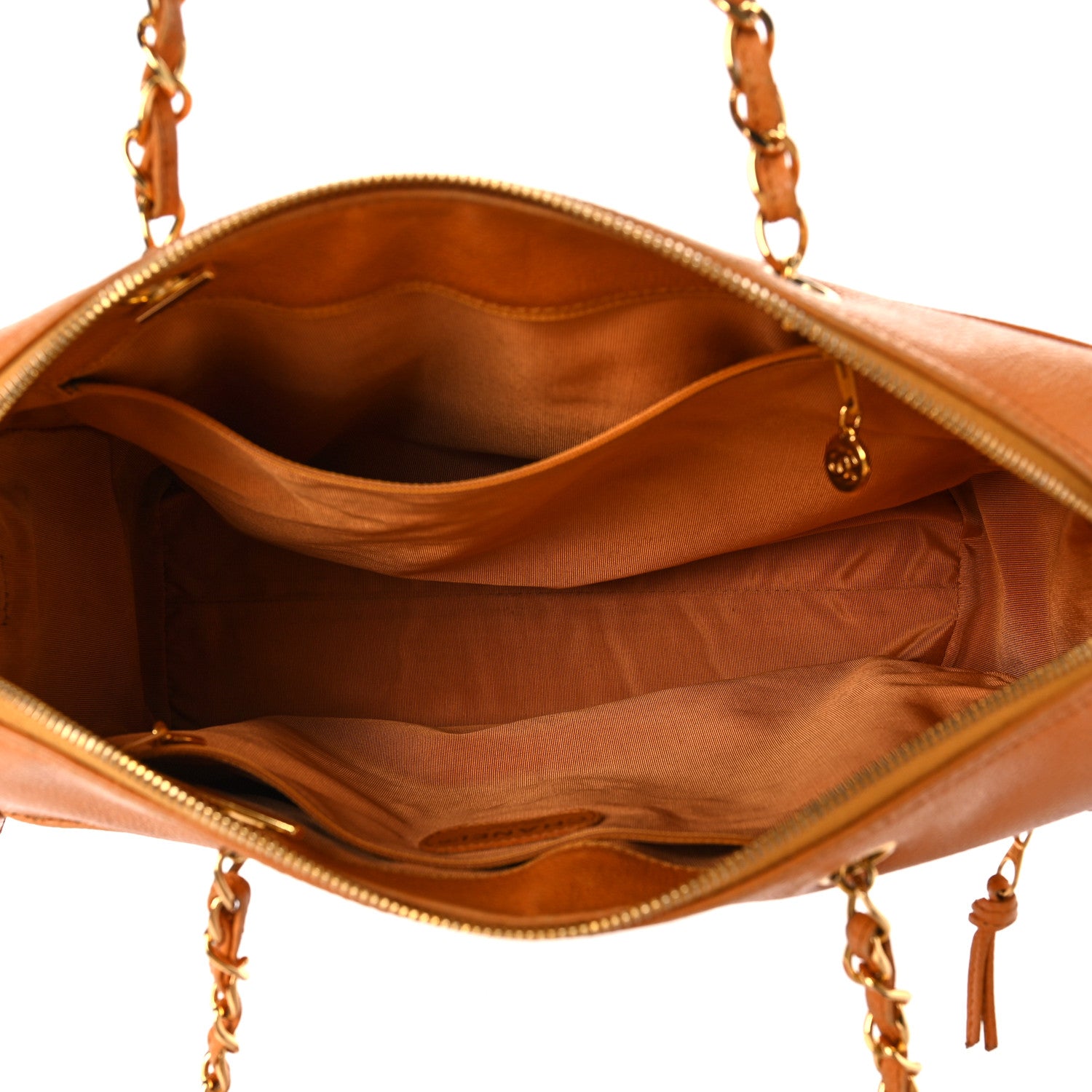 Chanel Caviar Large CC Shoulder Bag Orange 4 of 14