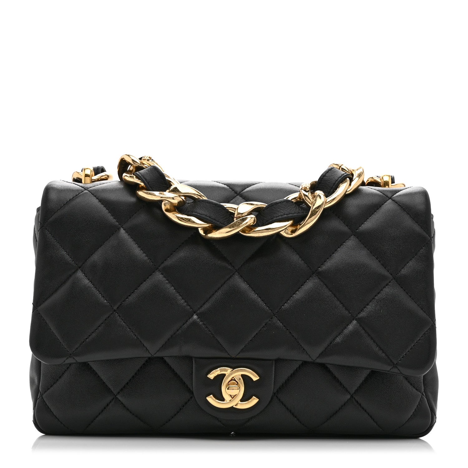 Chanel Lambskin Quilted Large CC Funky Town Flap Black 1 of 10