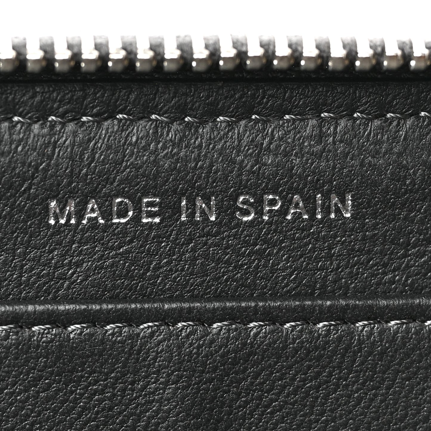 Lambskin Stitched Large Gusset Zip Around Wallet Dark Grey