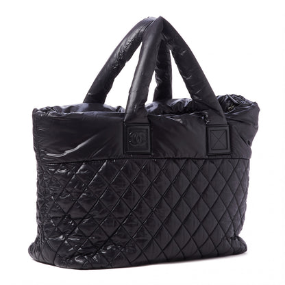 Chanel Nylon Quilted Large Coco Cocoon Tote Black 3 of 10