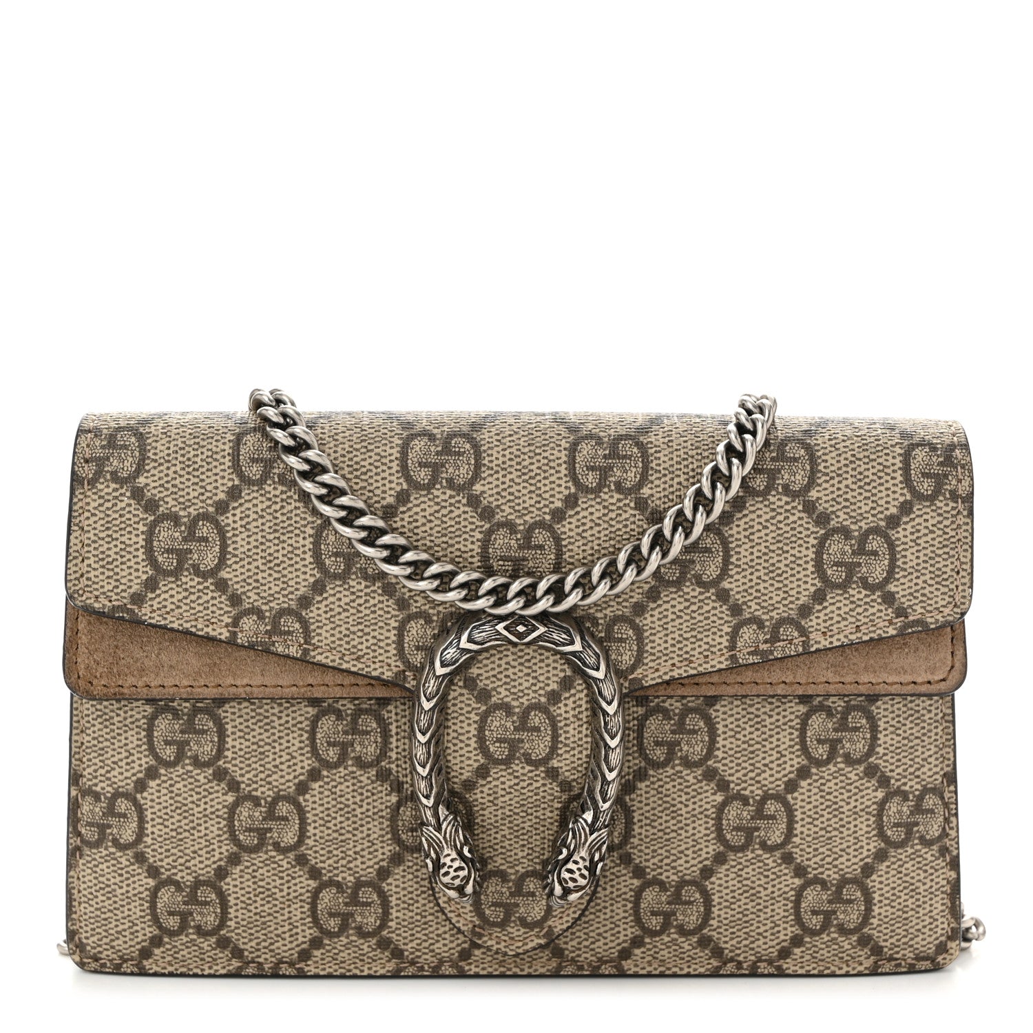 Gucci GG Supreme Monogram Super Mini Dionysus Shoulder Bag Taupe 1 of 9