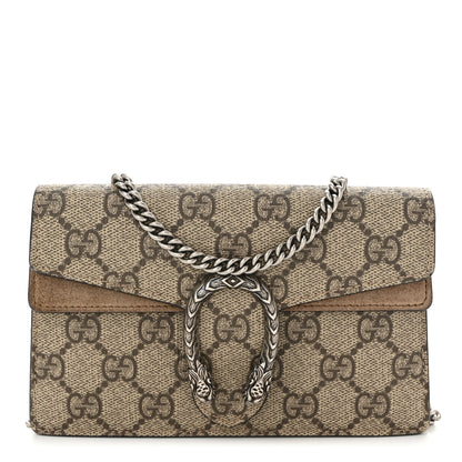 Gucci GG Supreme Monogram Super Mini Dionysus Shoulder Bag Taupe 1 of 9
