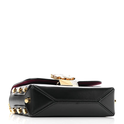 Jimmy Choo Smooth Calfskin Crystal Embellished Lockett City Shoulder Bag Black 4 of 14