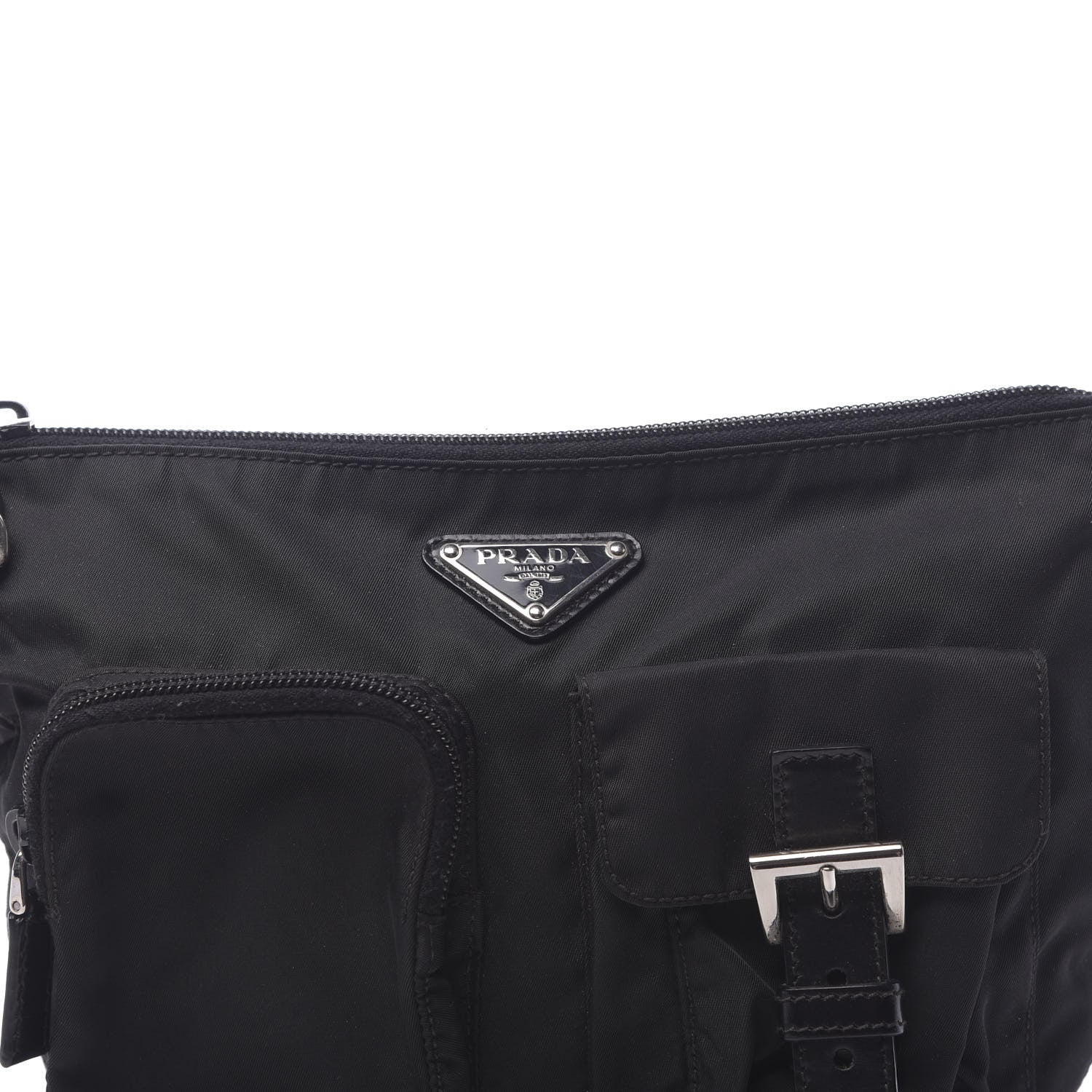 Prada Tessuto Nylon Saffiano Belt Bag Black 8 of 12