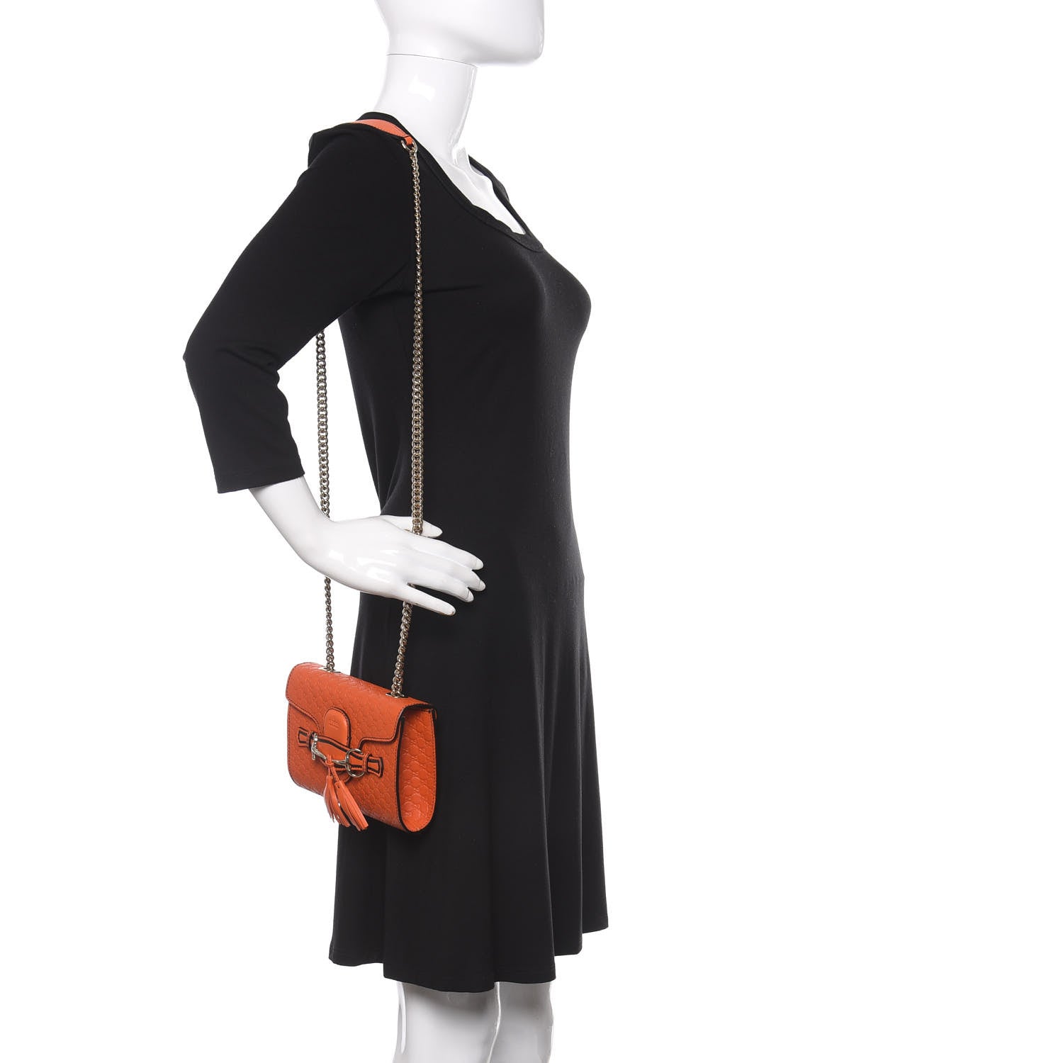 Gucci Soft Microguccissima Mini Emily Chain Shoulder Bag Sun Orange 2 of 10