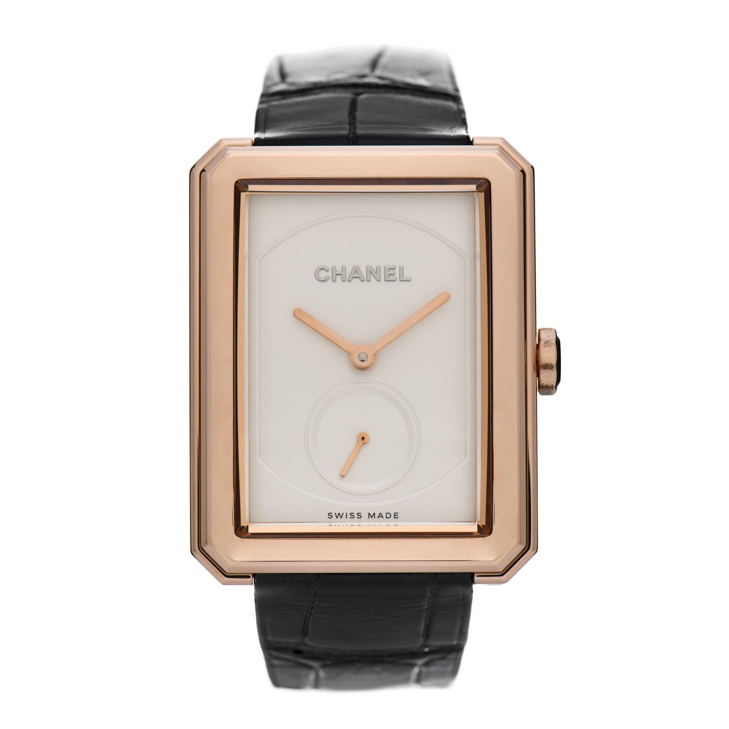 Chanel 18K Beige Gold Alligator 29mm Boy-Friend Manual Winding Watch 1 of 5