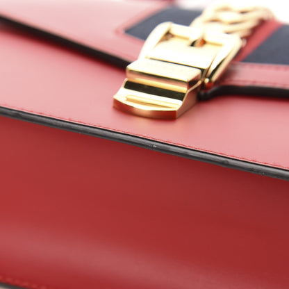 Gucci Calfskin Small Sylvie Shoulder Bag Hibiscus Red 10 of 11