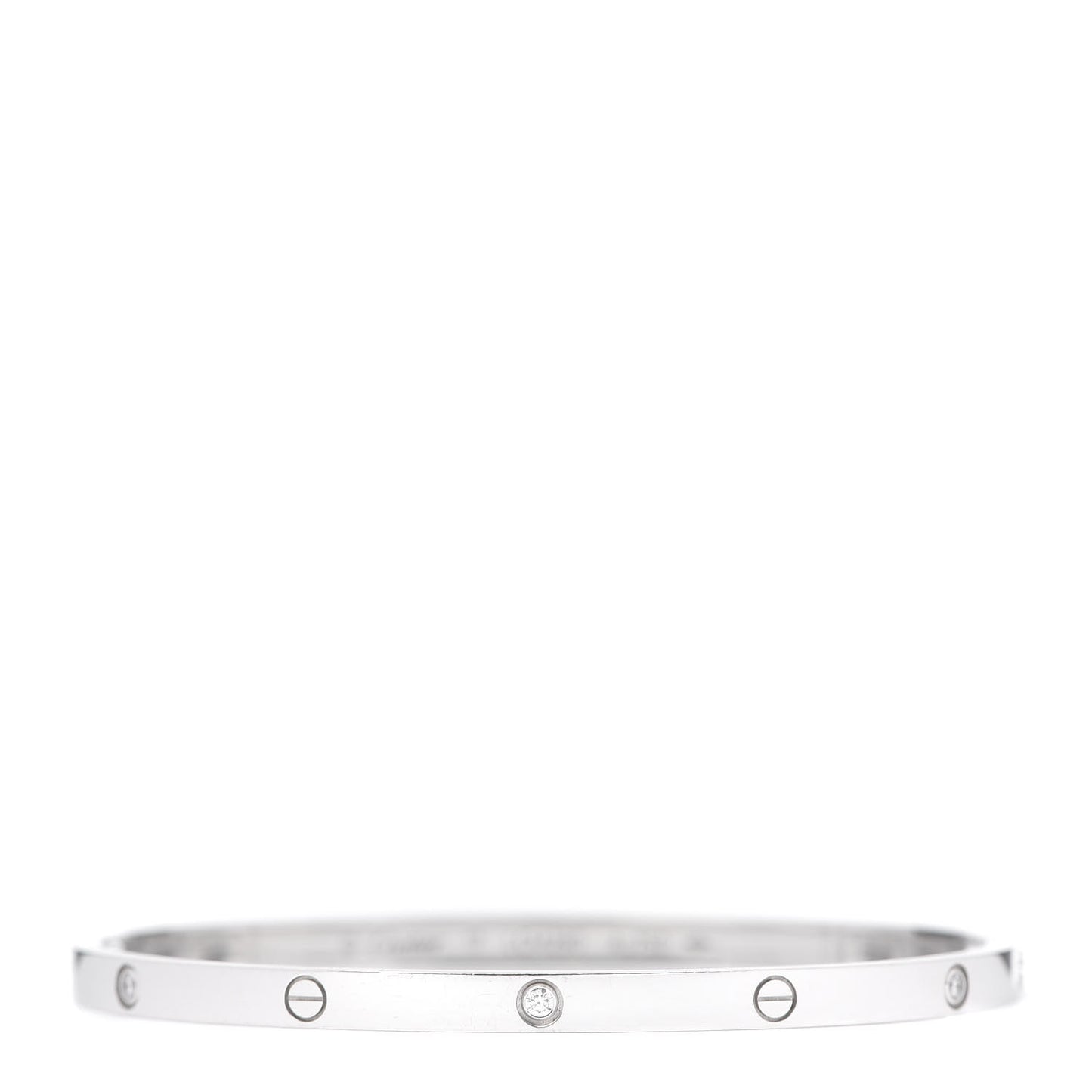 18K White Gold 6 Diamond Small LOVE Bracelet 17
