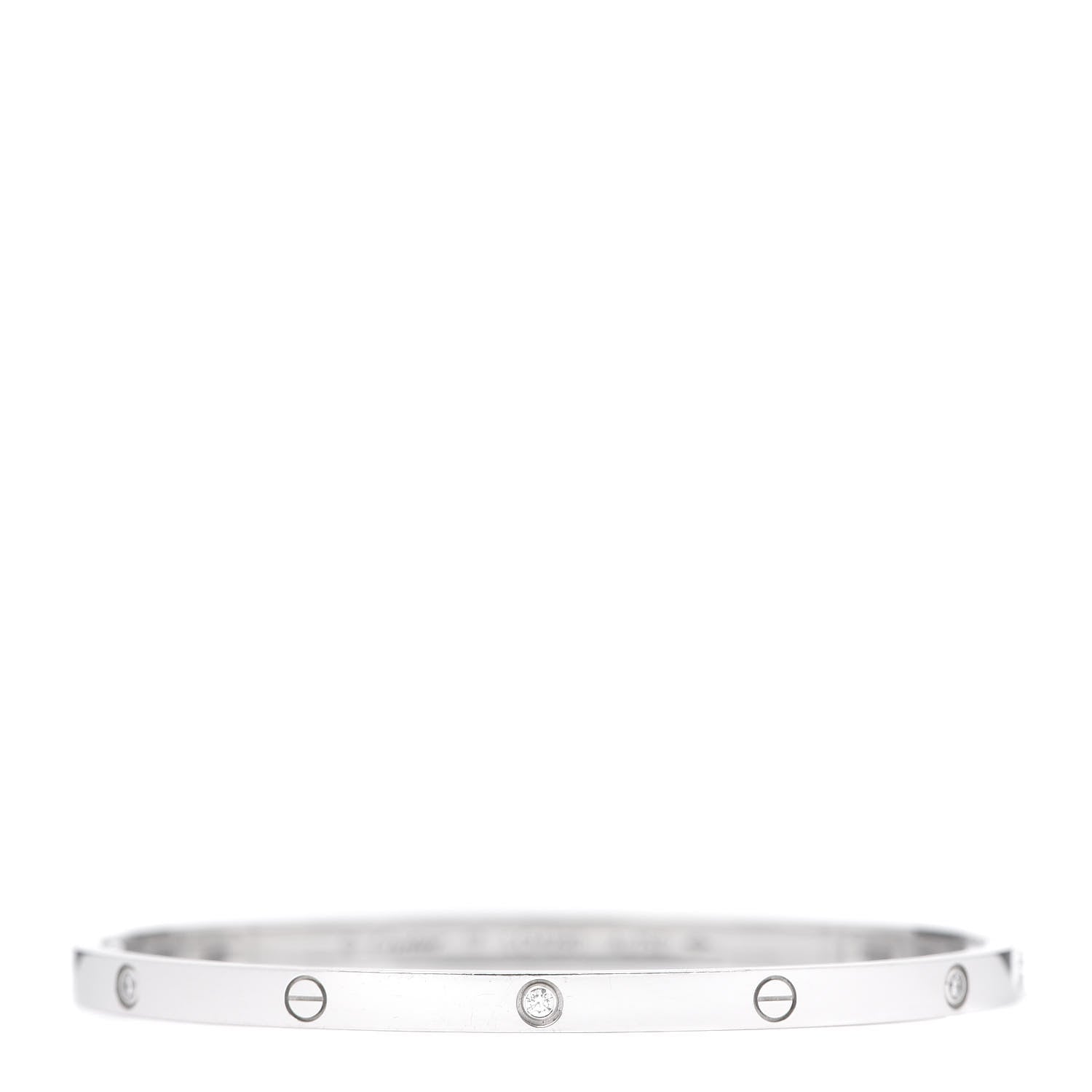 Cartier 18K White Gold 6 Diamond Small LOVE Bracelet 17 1 of 7