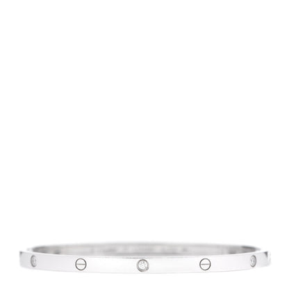Cartier 18K White Gold 6 Diamond Small LOVE Bracelet 17 1 of 7