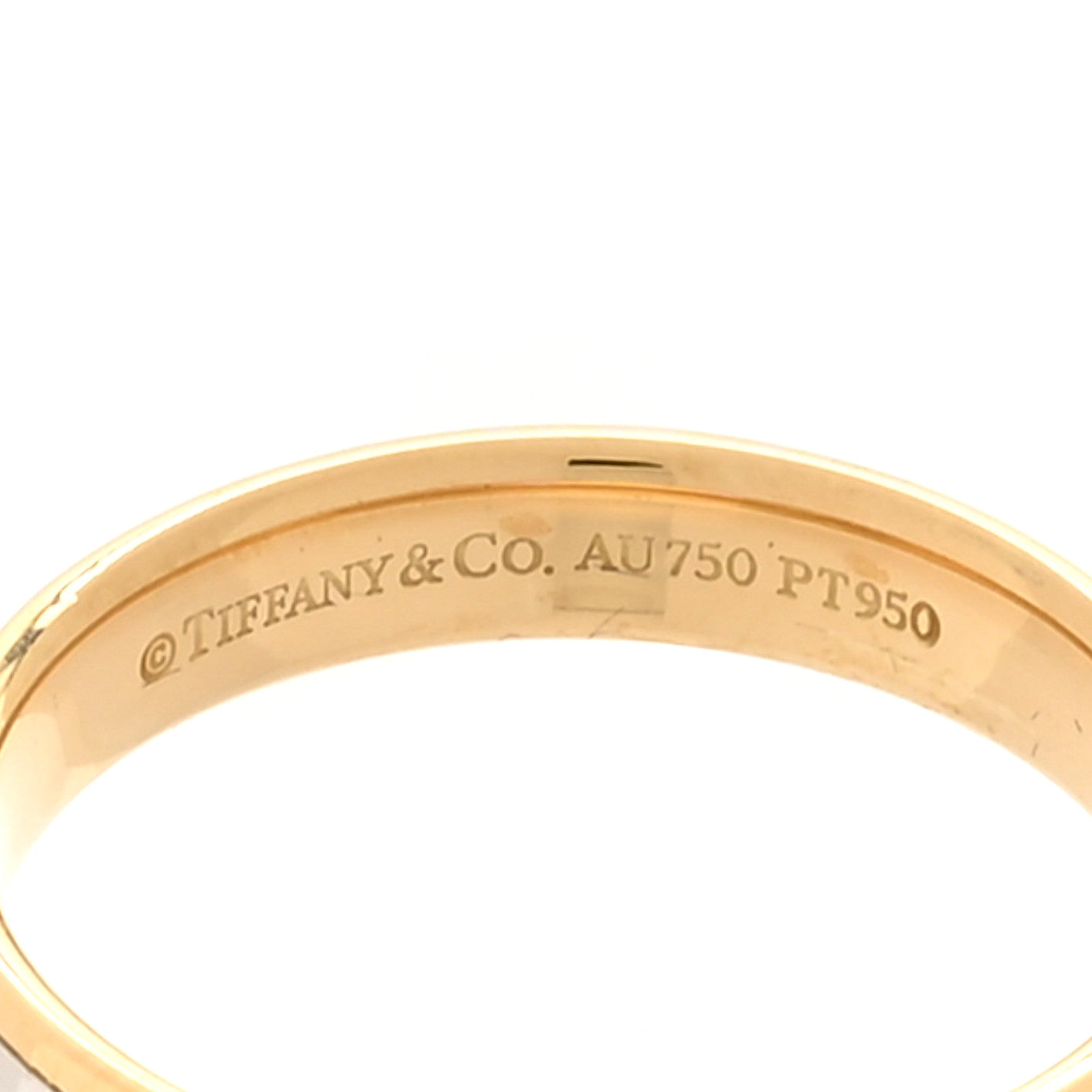 Platinum 18K Yellow Gold Lucida 4mm Band Ring 57 8