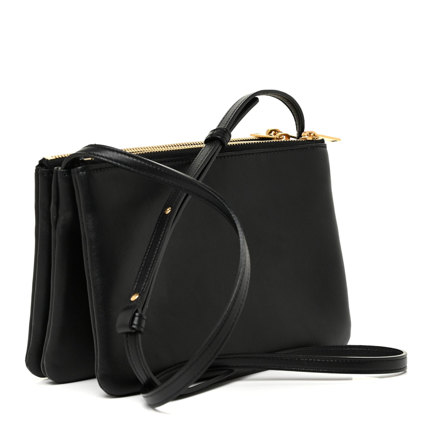 Lambskin Small Trio Crossbody Bag Black
