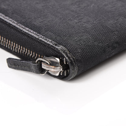 Gucci Monogram Metal Bar Zip Around Wallet Black 6 of 10