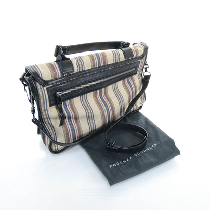 Proenza Schouler Leather Linen Striped PS1 Medium Satchel 10 of 11