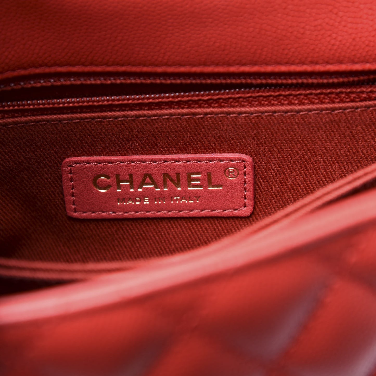 Caviar Quilted Mini Coco Handle Flap Dark Red