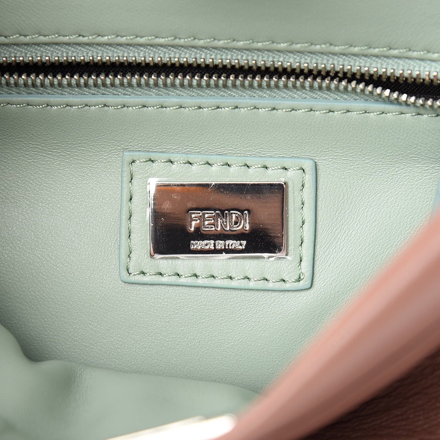 Fendi Nappa Colorblock Mini Peekaboo Iconic Satchel English Rose Plaster Oxigen 9 of 15