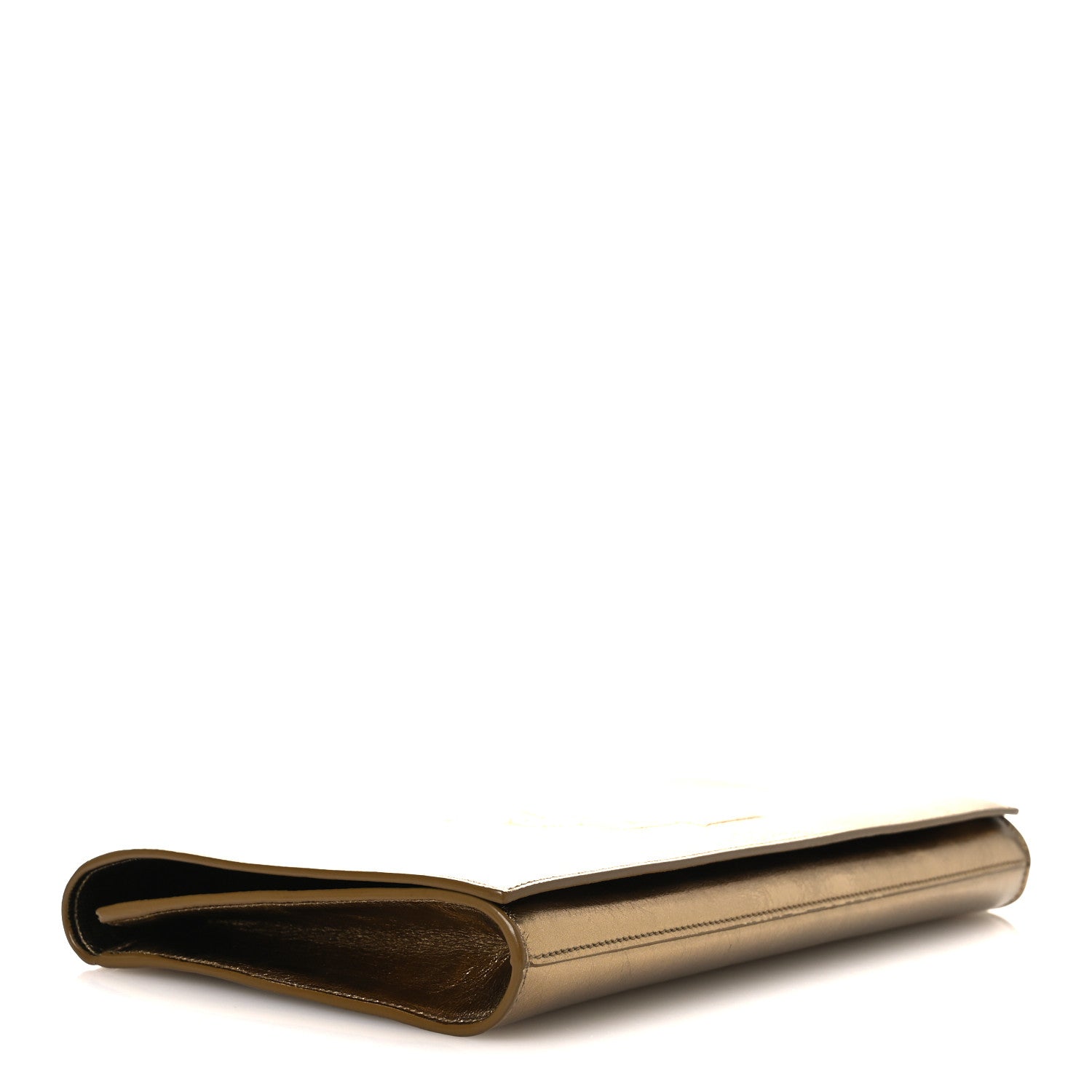 Saint Laurent Metallic Calfskin Monogram Large Belle De Jour Clutch Gold 4 of 12
