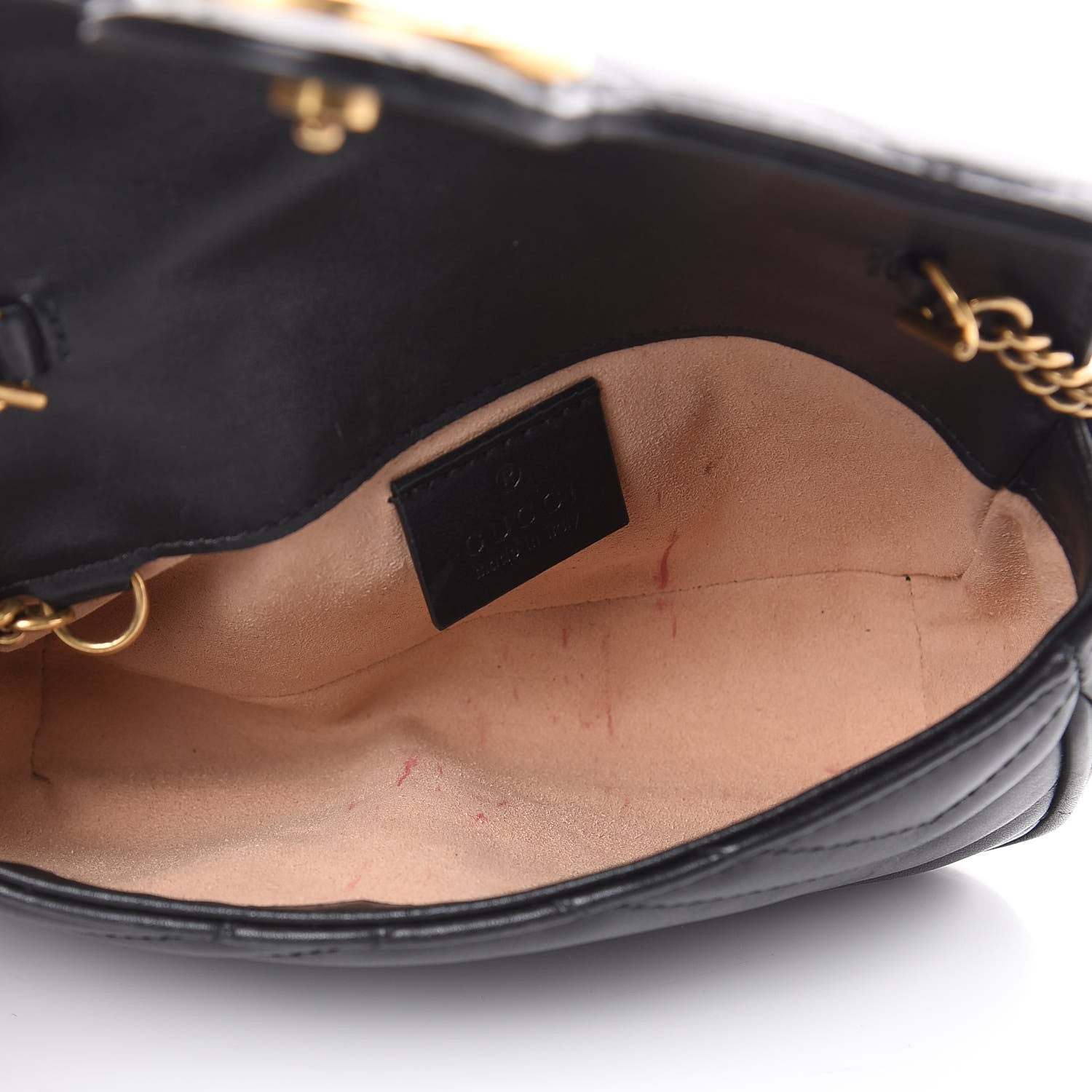 Gucci Calfskin Matelasse Super Mini GG Marmont Shoulder Bag Black 5 of 13