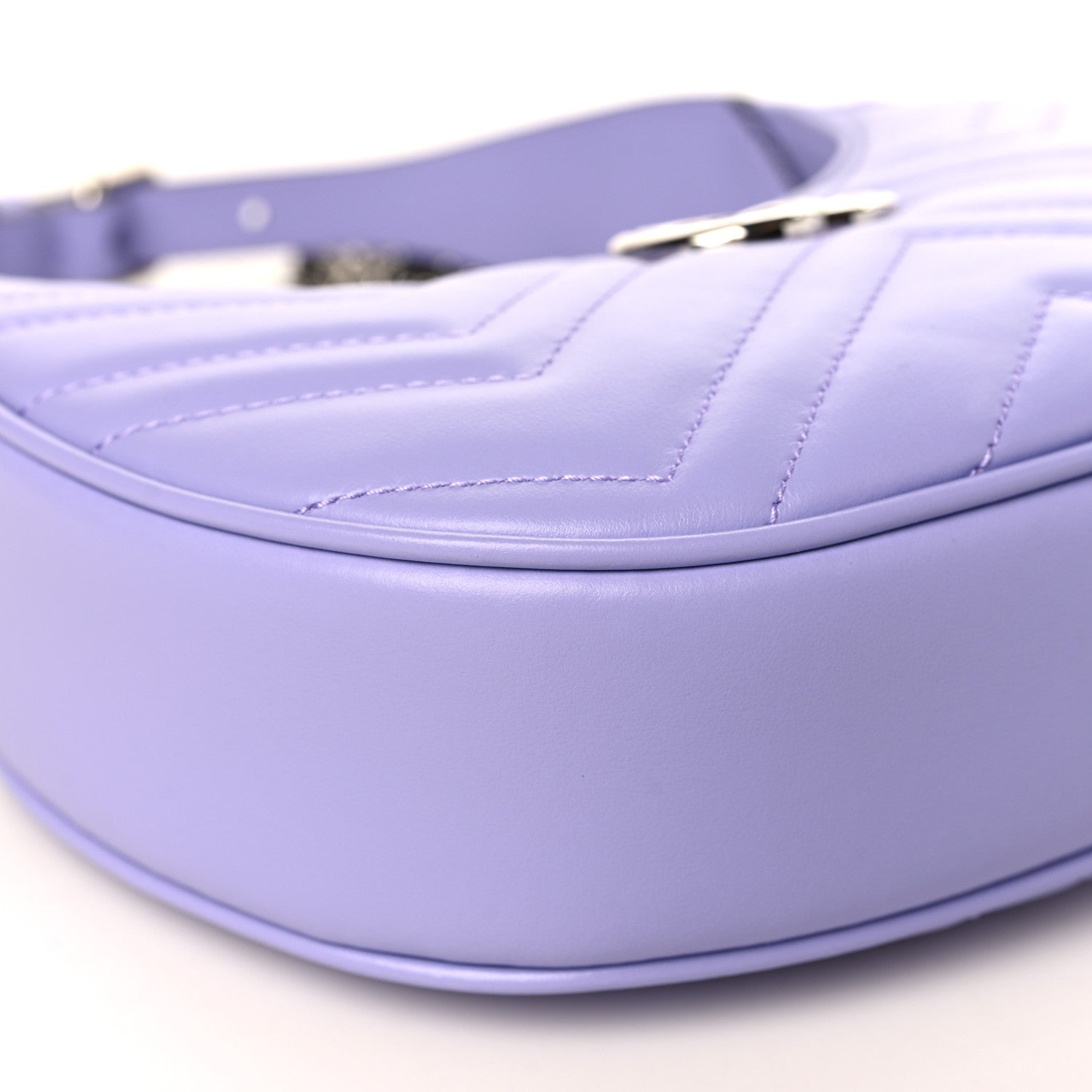 Gucci Calfskin Matelasse Mini GG Marmont Half Moon Hobo Lapis 9 of 10