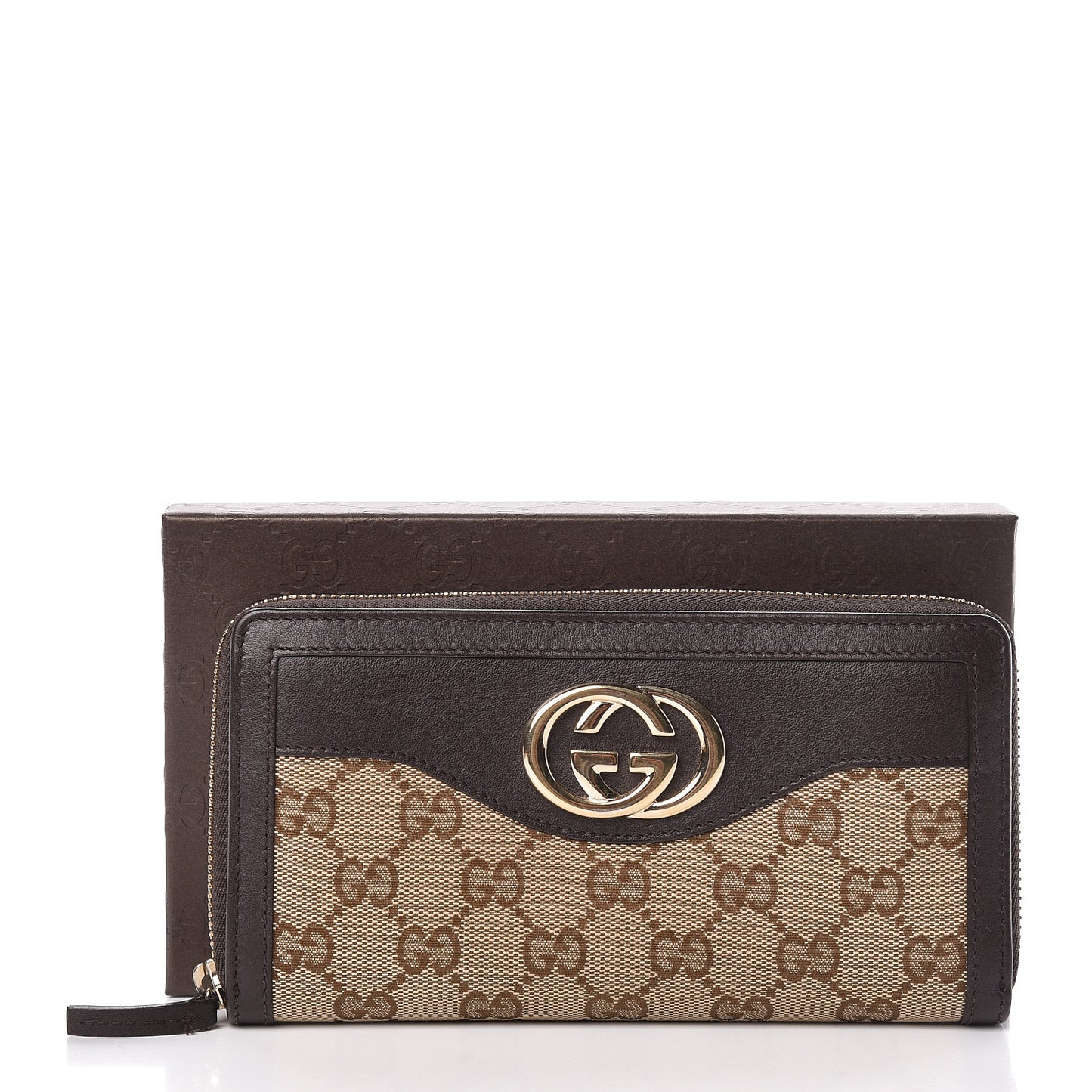 Monogram Margaux Calfskin Sukey Zip Around Wallet Beige Ebony Cocoa