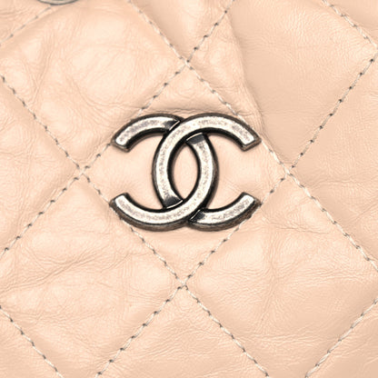 Chanel Aged Calfskin Quilted Small Gabrielle Backpack Beige Black 12 of 14