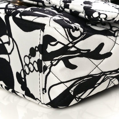 Chanel Canvas Printed Deer Coco Mini Single Flap White Black 13 of 14