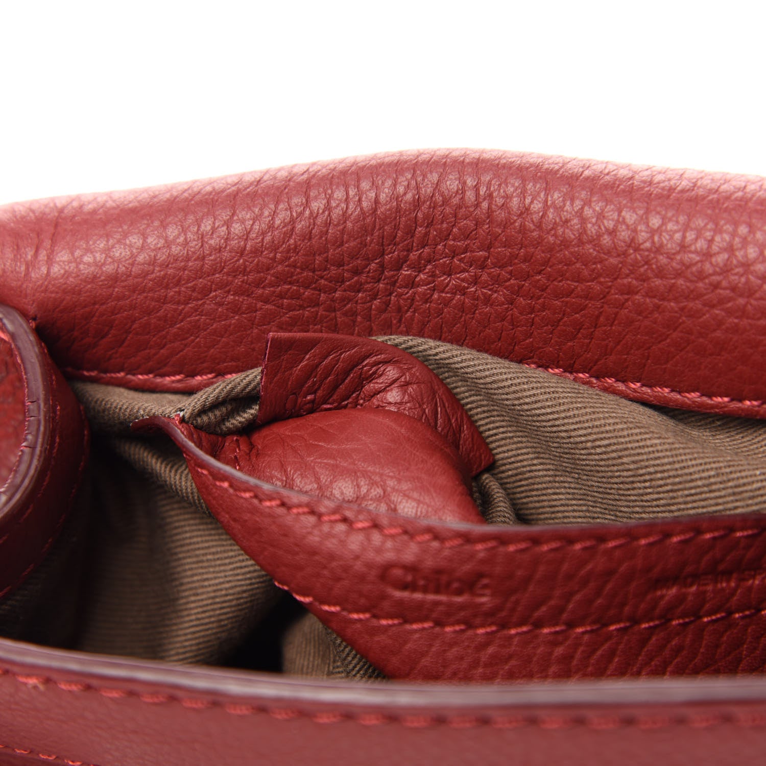 Chloe Calfskin Mini Marcie Round Crossbody Bag Red 9 of 12
