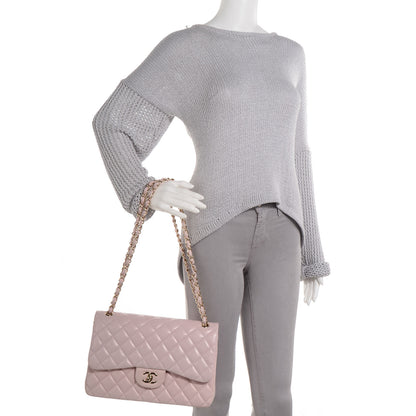 Chanel Lambskin Quilted Jumbo Double Flap Light Pink 2 of 9
