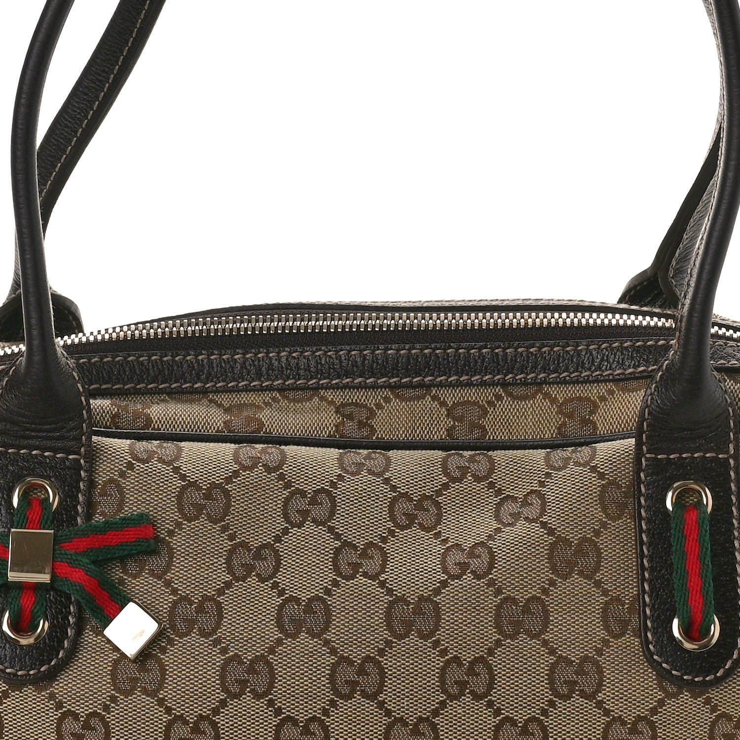 Gucci Monogram Small Princy Satchel Dark Brown 8 of 10