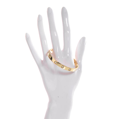 Cartier 18K Yellow Gold 10 Diamond LOVE Bracelet 17 2 of 7